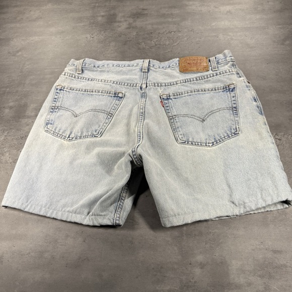 Vintage Levi's Jean Shorts Men 39x7 Denim Jorts Light Wash Faded Western Cowboy - Picture 2 of 12